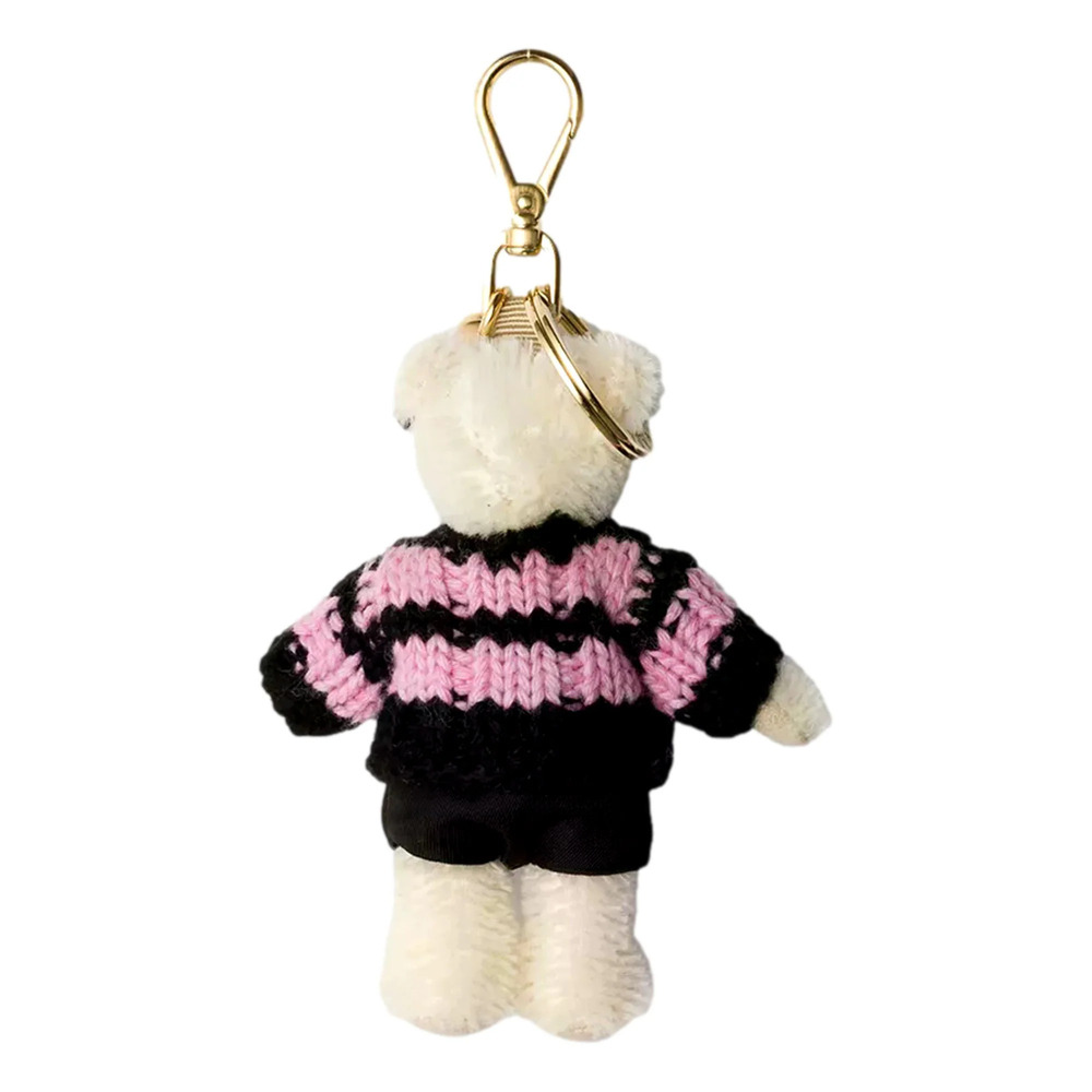 Prada Teddy Bear Cotton Mohair Bag Charm in Black